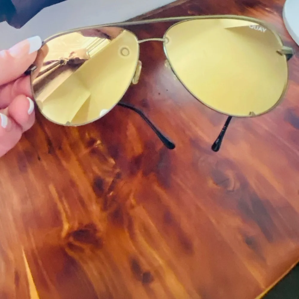 Quay Australia Gold Aviator and Black Square Sunglasses - Picture 11 of 14